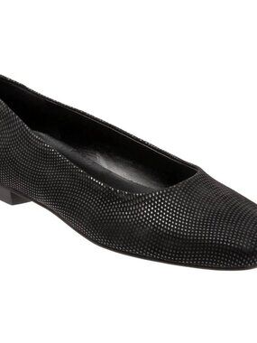 Trotters Honor Shoes Black Mini Dot Leather Upper Women's Size 5 65% off Retail